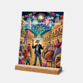 Nieuwjaarsfeest El Año Viejo Acryl Bord (Hoek)