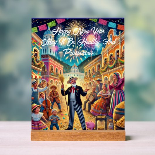 Nieuwjaarsfeest El Año Viejo Acryl Bord (Neutraal)