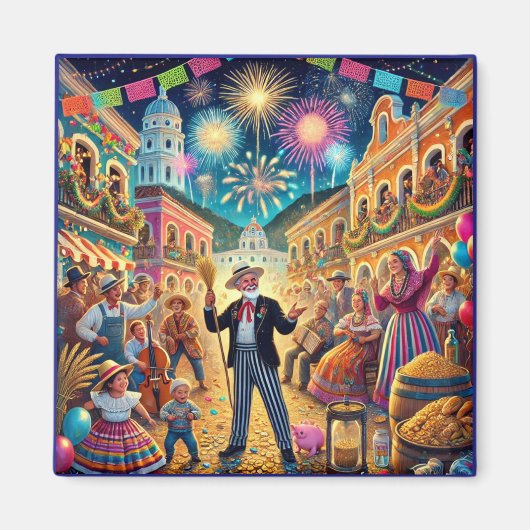 Nieuwjaarsfeest El Año Viejo Magneet (Voorkant)