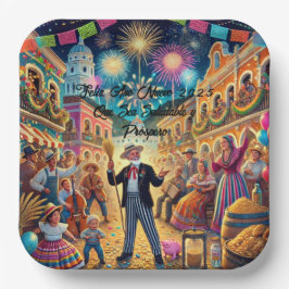 Nieuwjaarsfeest El Año Viejo Papieren Bordje