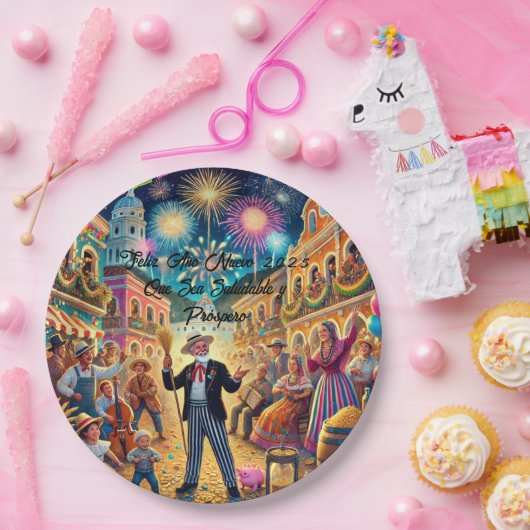 Nieuwjaarsfeest El Año Viejo Papieren Bordje (Feest)
