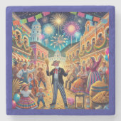 Nieuwjaarsfeest El Año Viejo Stenen Onderzetter (Voorkant)