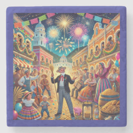 Nieuwjaarsfeest El Año Viejo Stenen Onderzetter