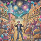 Nieuwjaarsfeest El Año Viejo Sticker (Voorkant)