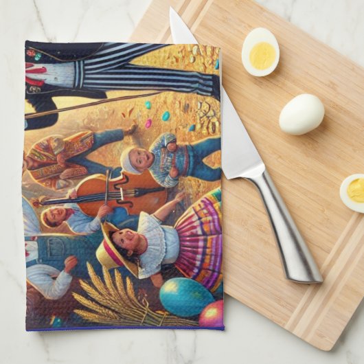 Nieuwjaarsfeest El Año Viejo Theedoek (Quarter Fold)