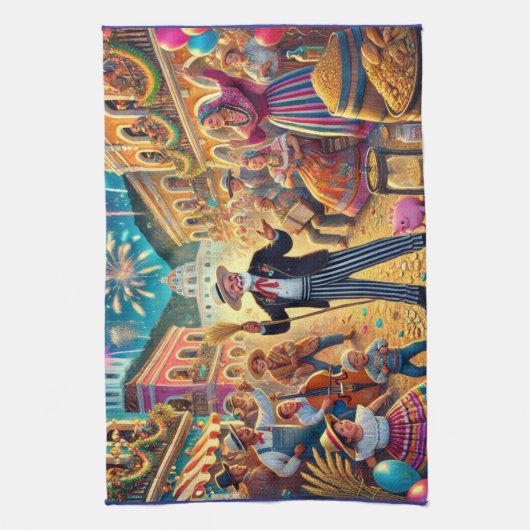 Nieuwjaarsfeest El Año Viejo Theedoek (Verticaal)