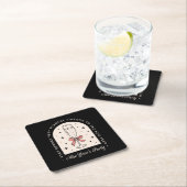 Nieuwjaarsfeest fancy dark coquette zwart kartonnen onderzetters (Insitu)