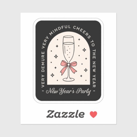Nieuwjaarsfeest fancy dark coquette zwart sticker (Vel)