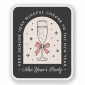 Nieuwjaarsfeest fancy dark coquette zwart sticker (Voorkant)
