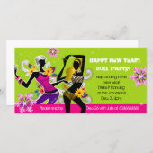 Nieuwjaarsfeest Feest Foto Kaart Dansende Lime (Voorkant / Achterkant)