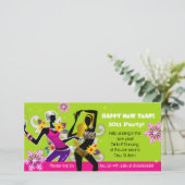 Nieuwjaarsfeest Feest Foto Kaart Dansende Lime (Staand voorkant)