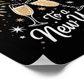 Nieuwjaarsfeest juicht een gelukkig nieuwjaar toe poster (Hoek)