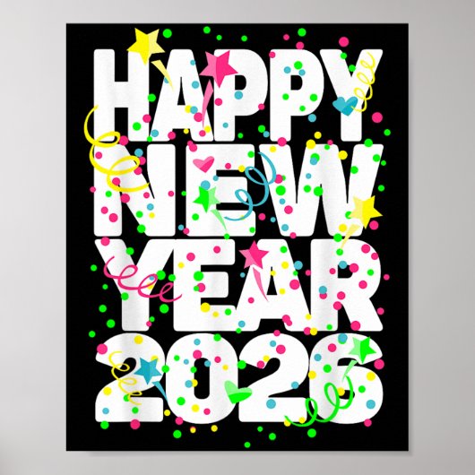 Nieuwjaarsfeest levert Kinder Nye 2026 Happy N Poster (Voorkant)