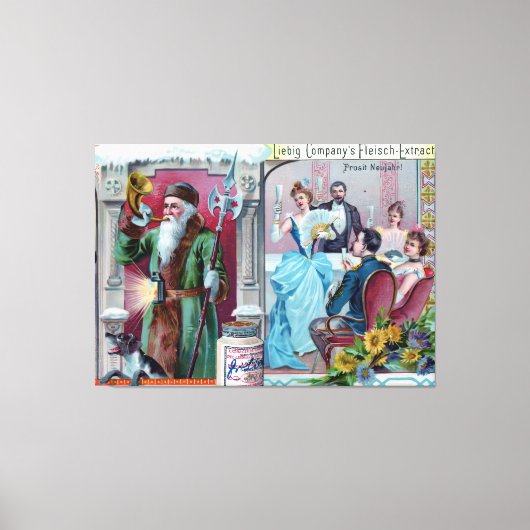  nieuwjaarsfeest: Liebig Adverteren Canvas Afdruk (Voorkant)