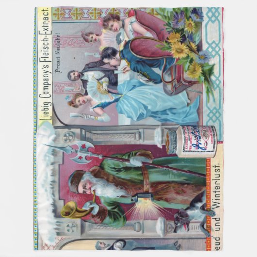  nieuwjaarsfeest: Liebig Adverteren Fleece Deken (Voorkant)