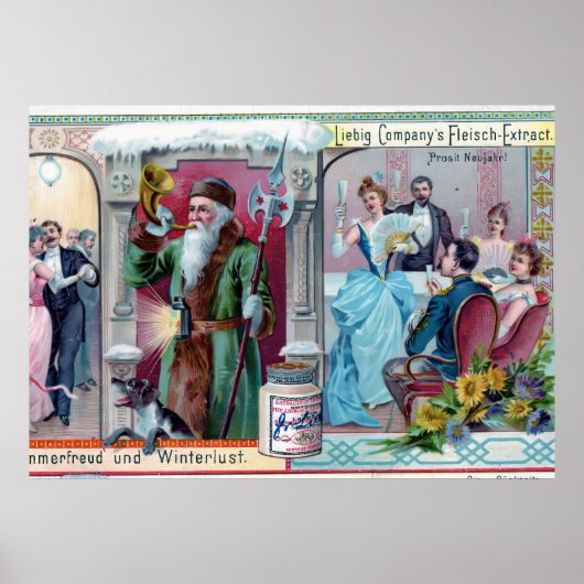  nieuwjaarsfeest: Liebig Adverteren Poster (Voorkant)