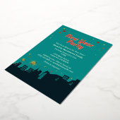 Nieuwjaarsfeest Mid-Century Modern Style Folie Uitnodiging (Gedraaid)