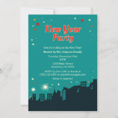 Nieuwjaarsfeest Mid-Century Modern Style Invitatio Kaart (Voorkant)