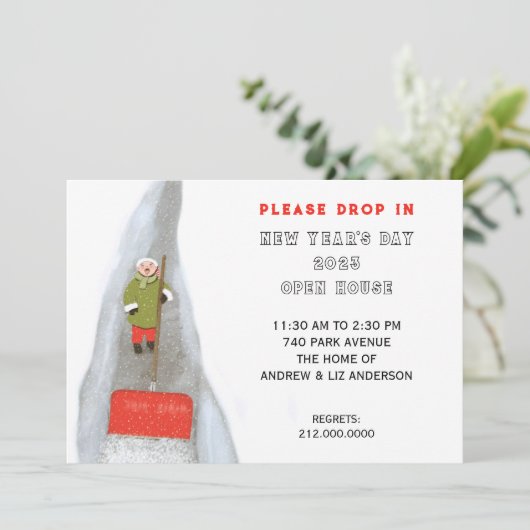 Nieuwjaarsfeest Open Huis Kaart (Staand voorkant)
