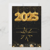 NIEUWJAARSFEEST UITNODIGING GOUD ZWART (Achterkant)