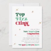 Nieuwjaarsfeest Uitnodiging Retro Boho Fun (Voorkant)