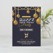 Nieuwjaarsfeest Uitnodigingsfolder Kaart (Staand voorkant)