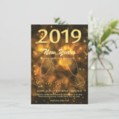Nieuwjaarsfeest Uitnodigingsfolder Kaart (Staand voorkant)
