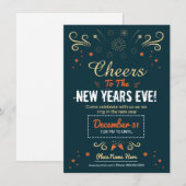 Nieuwjaarsfeest Uitnodigingsfolder Kaart (Voorkant / Achterkant)