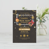 Nieuwjaarsfeest Uitnodigingsfolder Kaart (Staand voorkant)