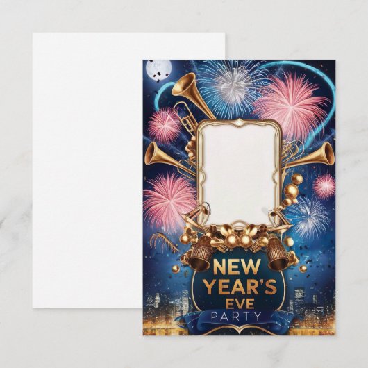 Nieuwjaarsfeest Uitnodigingskaart Kaart (Voorkant / Achterkant)