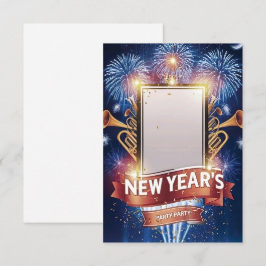 Nieuwjaarsfeest Uitnodigingskaart Kaart (Voorkant / Achterkant)