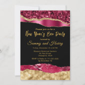 Nieuwjaarsfeest van Bourgogne en goudglam Kaart (Voorkant)