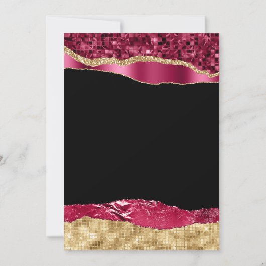 Nieuwjaarsfeest van Bourgogne en goudglam Kaart (Achterkant)