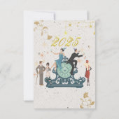 Nieuwjaarsfeest Vintage Inspiered Great Gatsby Kaart (Achterkant)