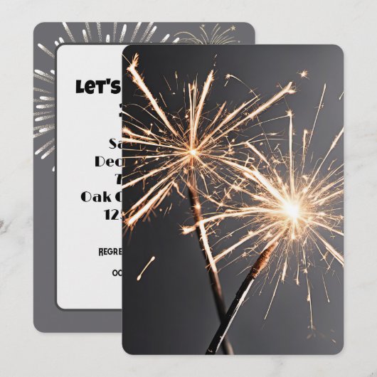 Nieuwjaarsfeest Vonken Kaart (Voorkant / Achterkant)