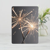 Nieuwjaarsfeest Vonken Kaart (Staand voorkant)