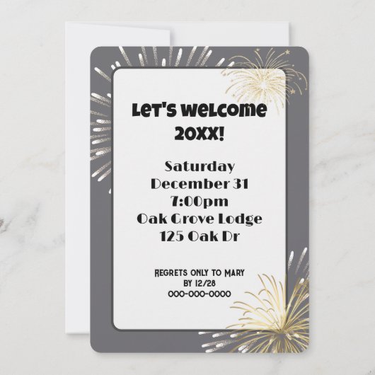 Nieuwjaarsfeest Vonken Kaart (Achterkant)