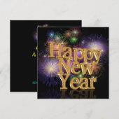 Nieuwjaarsfeest vuurwerk uitnodiging (Voorkant / Achterkant)