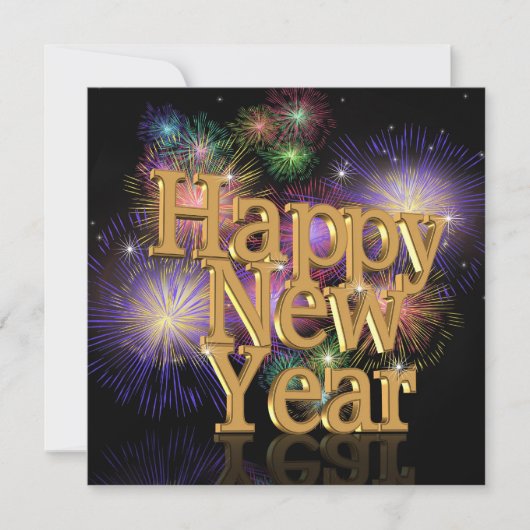 Nieuwjaarsfeest vuurwerk uitnodiging (Voorkant)