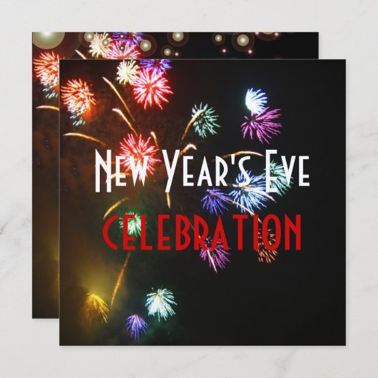 Nieuwjaarsfeest, zeepbellen in vuurwerk kaart (Voorkant / Achterkant)