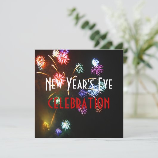 Nieuwjaarsfeest, zeepbellen in vuurwerk kaart (Staand voorkant)