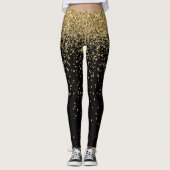 Nieuwjaarsfeestdag Gold Glitter Stars Leggings (Voorkant)