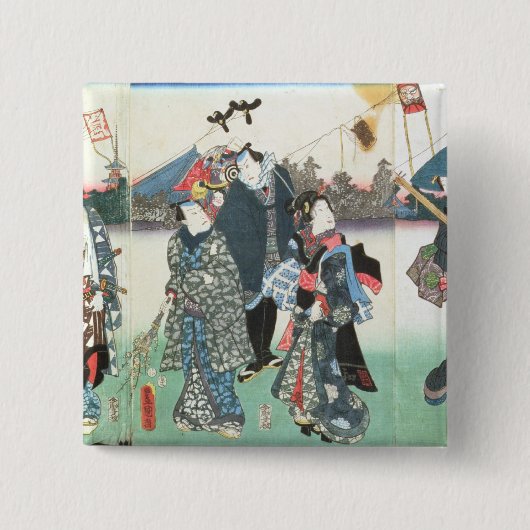 nieuwjaarsfestival vierkante button 5,1 cm (Voorkant)