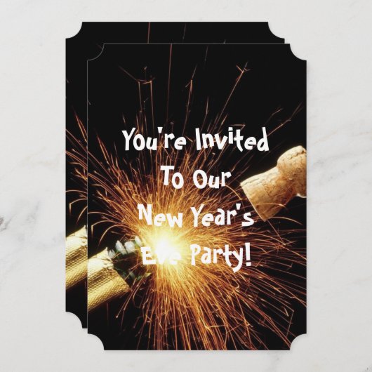 nieuwjaarsfles kaart (Voorkant / Achterkant)