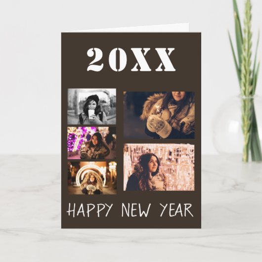 Nieuwjaarsfoto 2023 Collage 5 foto's Feestdagen Kaart (Voorkant)