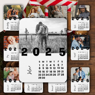 Nieuwjaarsfoto 2025 Juni Kalendermaand Familie Fot Magneet