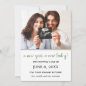 Nieuwjaarsfoto Baby Zwangerschap Aankondiging (Voorkant)