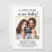 Nieuwjaarsfoto Baby Zwangerschap Aankondiging (Voorkant)