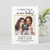 Nieuwjaarsfoto Baby Zwangerschap Aankondiging (Staand voorkant)