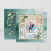 Nieuwjaarsfoto Boho Botanische Waterverf Romantic Feestdagenkaart (Voorkant / Achterkant)